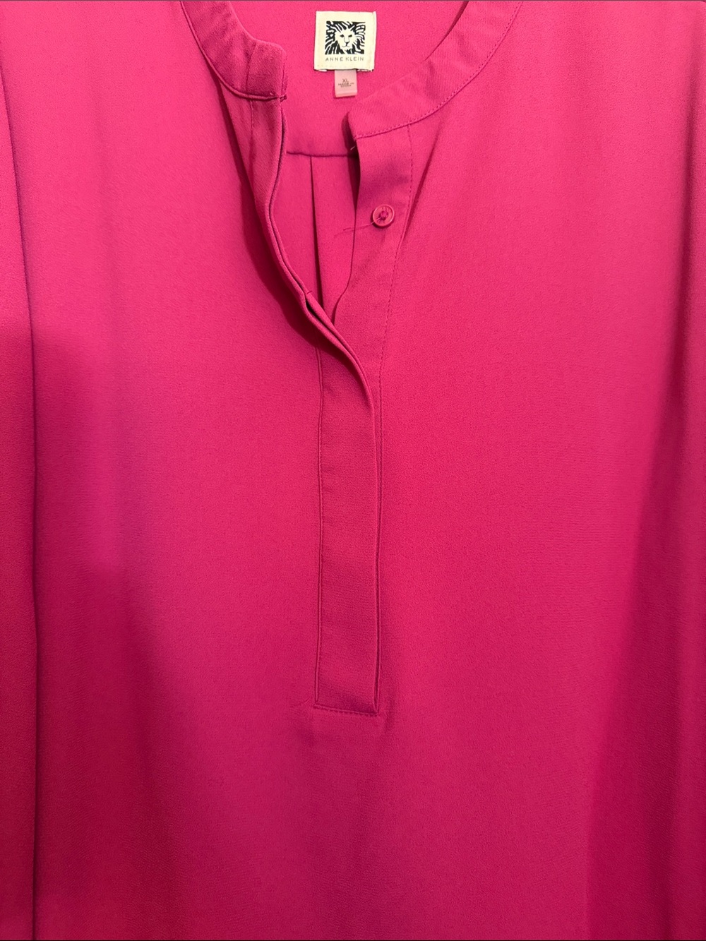 Anne Klein Fuchsia Split-Neck Tunic Top